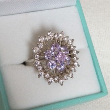925 Sterling Silver QVC Diamonique Cocktail Ring DQCZ Size O – Boxed