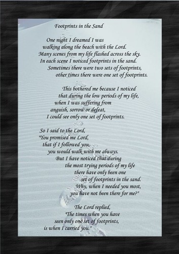 Footprints the sand - in,