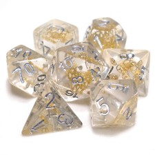 Poly Dice Set - STEAMPUNK (Select Colour) / Clockwork Gears Cogs Resin D&D DND