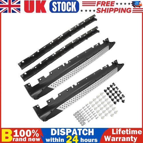 Silver aluminium side steps - silver,