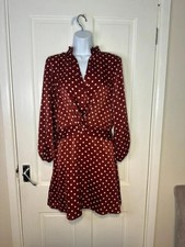 Zara Red Polka Dot Silky Midi