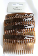 4-Pack Brown Tort Plastic Hair