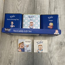 Tetley Tea Sugar Extra Strong Tins Caddies X 3 With Lids Storage Advertising 🫖 