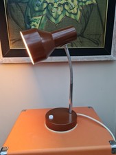 Vintage 1960s/70s Flexi Goose Neck  Retro Desk Table Lamp British Leyland Brown