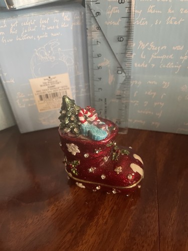 Enamel trinket box christmas - enamel,