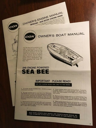 Cox 049 sea bee boat - .049, owner's