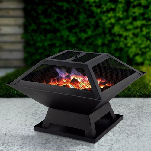 Square fire pit bbq grill - square,
