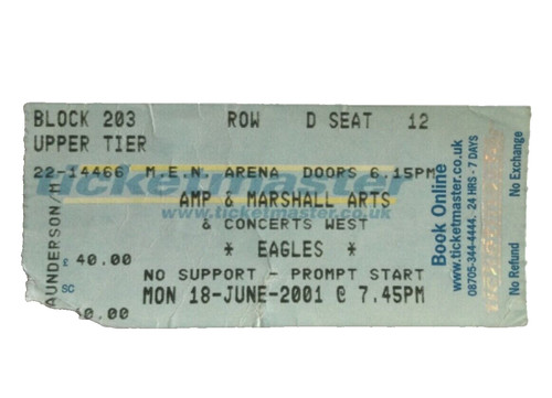 Original eagles concert ticket - original,