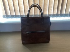 Vintage Peter Black 1970's Brown Vinyl Leather Look Tote Shopper Bag Retro