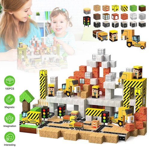 100pcs magnetic building block - magnetic,