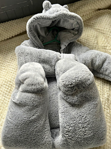 Grey solid fleece - solid, bear