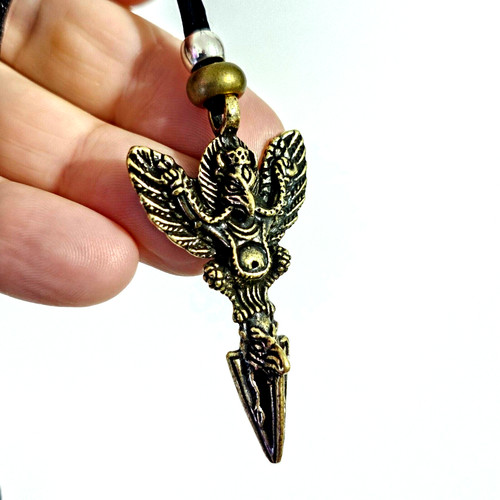 Garuda bronze pendant - garuda, necklace