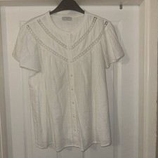 Matalan White Patterned Button