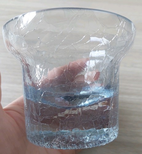 Blue crackle glass - blue, candle