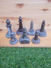 Collection of Cornish Serpentine Lighthouses, Brown with Red & Greenish Marbling