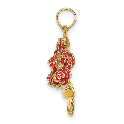 14k enameled bouquet red - bouquet,