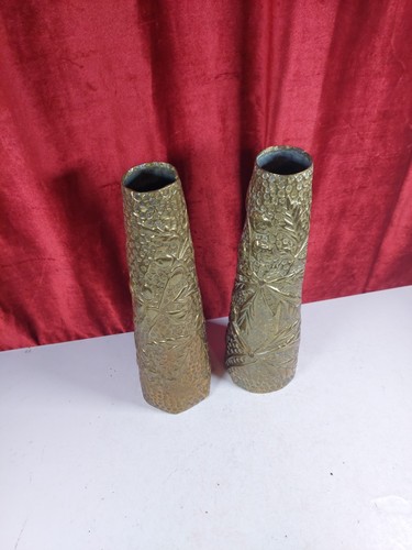Pair large pressed hammered - pair, of