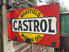 Original Castrol Enamel Sign-