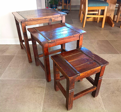 Set wooden square rustic - square,