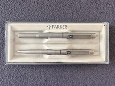 Vintage PARKER 25 FLIGHTER Fountain and Ballpoint Pen Set in Original Box