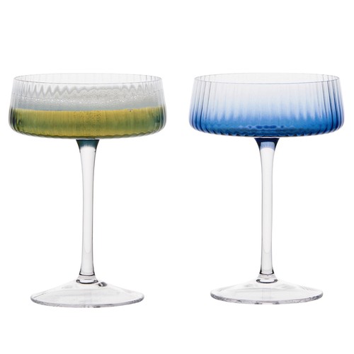 Empire blue glasses set - glasses, of
