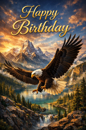 Bald eagle birthday card - eagle,