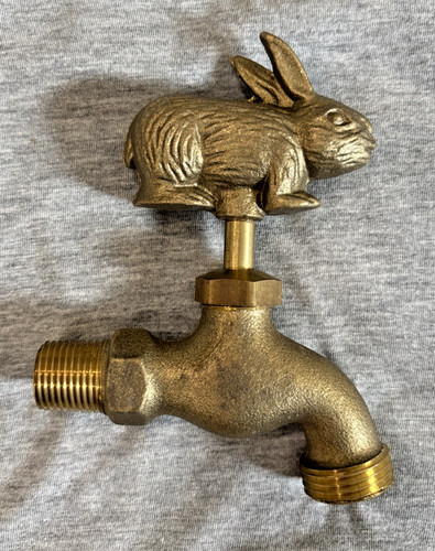 Brass garden rabbit - brass, tap