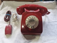 Vintage GPO 746F RED Dial Telephone BT Phone UNTESTED