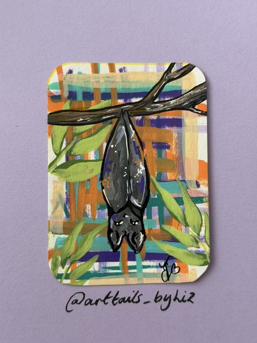 Aceo autumn bat original - -,