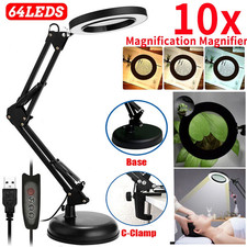 10X LED Magnifier Glass Desk