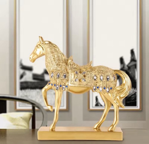 Golden horse statue - horse,