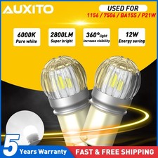 2X AUXITO Super Bright LED 1156 P21W 7506 Reverse Backup Light White Bulb 6T UK