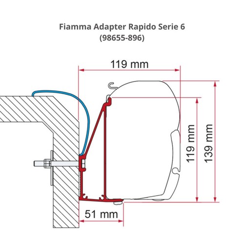 Fiamma rapido adaptor - 6,