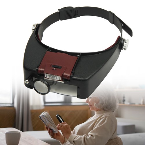 Led headband magnifier with - headband,
