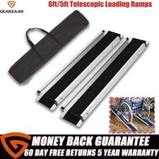 1 Pair 6ft / 5ft long Telescopic Ramps - Longer Lip for Loading over Car Bumpers