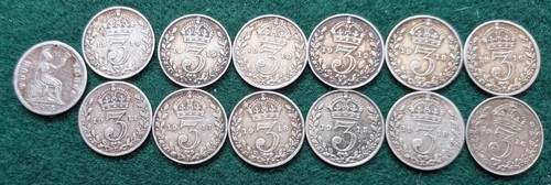 Old british silver coins pre - british,