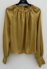 M&S Collection Honey Satin Blouse Size 12 - Please Read Description