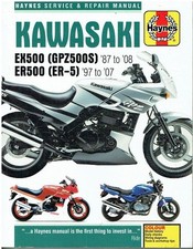 KAWASAKI EX500A/D/E (GPZ500S & NINJA) ER500A/C (ER-5) '87-07 REPAIR MANUAL *VGC*