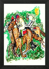 racecourse at sunset horse