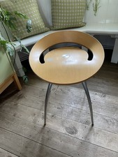 Lyra Bar Stool Tubular Steel Frame Beech Plywood Seat 1990s 