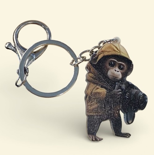 Monkey chimp keyring raincoat - monkey,