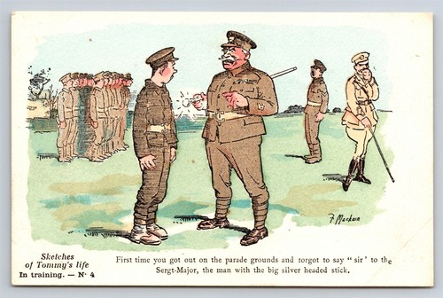 Postcard wwi sketches tommy - wwi,