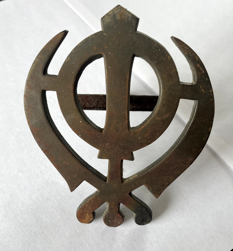 Vintage sikh khanda car grill - car,
