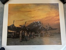 The Last Halifax Signed By Arthur Bomber Harris And The Artist Terence Cuneo