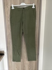 JACK & JONES Mens Marco Dave Slim Chino Trousers Cotton Stretch Khaki W30 L30