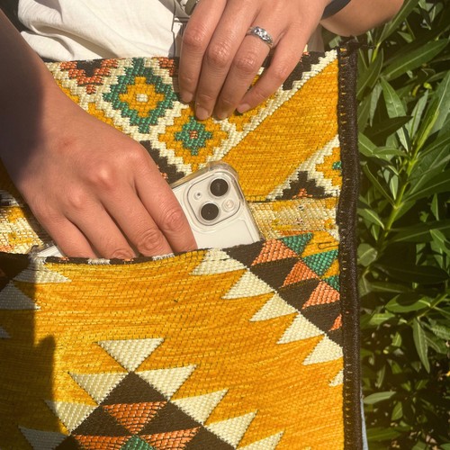 Yellow kilim messenger - yellow,