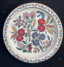 DECORATIVE HAND MADE GREEK PLATE WITH 24k GOLD TRIM