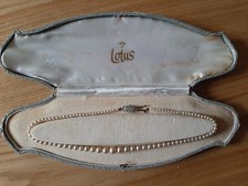 Lotus simulated pearl necklace and box