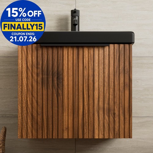 Fluted 500mm bathroom vanity - 500mm,