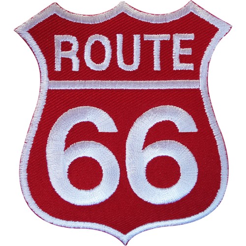 Red route sign patch iron - route,
